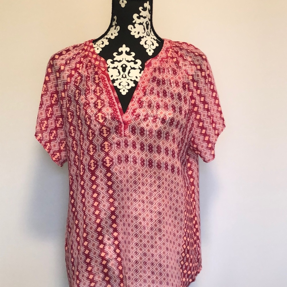 Lightweight bohemian v neck summer top